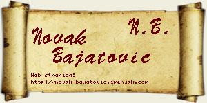 Novak Bajatović vizit kartica